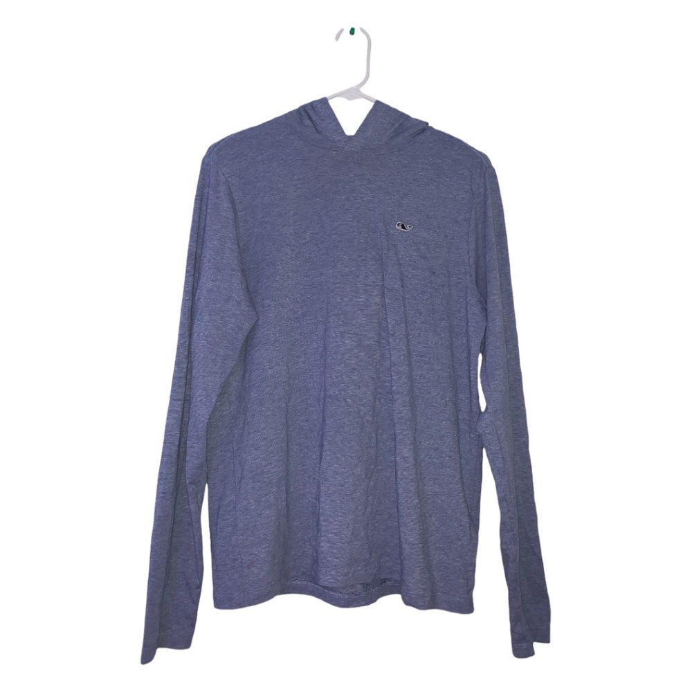 Blue Long Sleeved Edgartown T-Shirt with Hoodie
